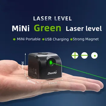 Mini-Niveau Laser Horizontal Et Vertical de la Croix Lignes Super Puissant Vert/Rouge Faisceau Laser de Ligne à l'Intérieur et à l'Extérieur Portable USB
