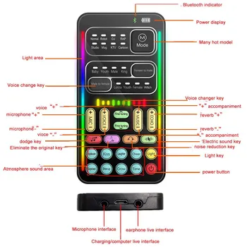 Mini Portable d'Effets Audio Changeur de Voix Bluetooth-Compatible Direct Sound Téléphone de PC de Comprimé de haut-Parleur de l'Appareil 8 Modifications de Son karaoké