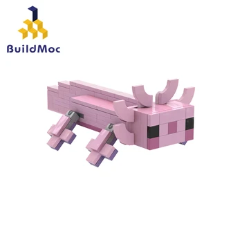 MOC Mexicain, Mignon Animal Axolotl Blocs de Construction Ensemble Rose Hexagonale Dinosaure de la Salamandre de Briques de Jouet Pour les Enfants Kid Cadeau d'Anniversaire