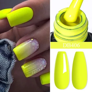 Mtssii Couleur Fluorescente Gel Nail Polish Summer Neon Gel Vernis Semi Permanent Soak Off Pour la Manucure des Ongles Art Gel UV Vernis