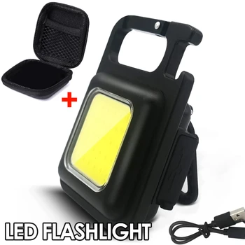 Multifonctionnel de Keychain de Lumière Rechargeable par USB Mini Lampe de poche lampe de Travail Portable de Poche Torche Lampe de poche pour le Camping en plein air