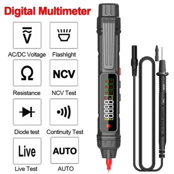Multimètre numérique Numérique rétro-éclairage multimetro Automatique du Capteur Intelligent Stylo Testeur de DC AC Volt Multi-compteur de Lampe de poche NCV testeur