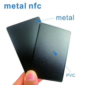 Métal NFC en Acier Inoxydable de Carte de Black Metal de la Carte d'Affaires de la Taille 85*53mm Mat Dépoli avec Puce tag213 ou 216