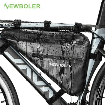 NEWBOLER Vélo Sac étanche à la pluie de Grande Capacité VTT Cadre de Vélo de Route Sac de Triangle Poche Imperméable à l'eau de Calfeutrage Sac Porte-Accessoires