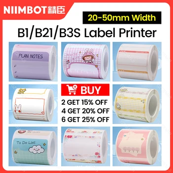 Niimbot B21 B1 B203 B3S de Couleur Blanc et Rond Thermique Autocollant Papiers Rouleau pour Niimbot Officiel des Imprimantes 20-50mm Largeur 40*20mm