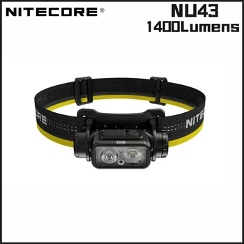 NITECORE NU43 1400Lumens lampe Frontale Rechargeable Batterie Intégrée de 3 400 mAh Li-ion Beam couleur Blanc+Lumière Rouge