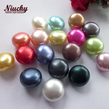 Niucky 18 couleurs 11mm de Base Coloré Perle Coudre les Boutons pour les Vêtements Tunnel Trou Pain Perle Boutons Décoratifs P0301-023