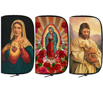 Notre-Dame de Guadalupe Icône d'Impression porte-monnaie Femmes Marie Religion Sacs à main de Carte de Crédit de l'Écouteur de Téléphone de l'Argent Sac de Titulaire Long de Pièce de monnaie Sacs