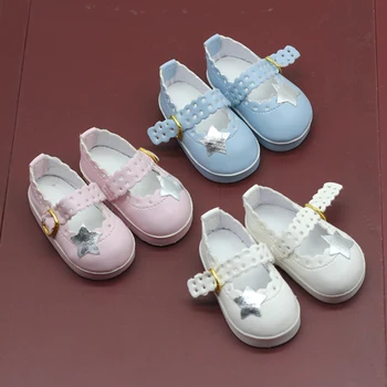 NOUVEAU 6,5 cm mini White Star chaussures casual convient à des poupées correspond à 1/4 de poupées BJD et 40cm salon de poupées Accessoires