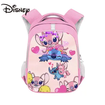 Nouveau Disney Stitch Rose de Fille de Mode de sac d'écolier de 6 à 12 Ans afin De Réduire Le Fardeau et de Protéger le Dos de La Sac à Bandoulière