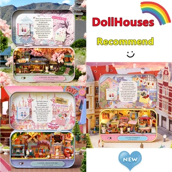 Nouveau DIY maisons de poupées faites à la Main Boîte Drôle Théâtre Miniature Boîte Mignonne Poupée Maisons d'Assembler des Kits de Cadeau de Jouets en Bois Pour les Filles 2023