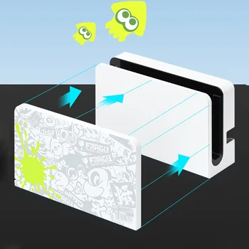 Nouveau pour Splatoon 3 Commutateur NS OLED Dur Dock Cas de la Station de Charge Coque de Protection pour Nintendo Commutateur Oled Protecteur de la Peau