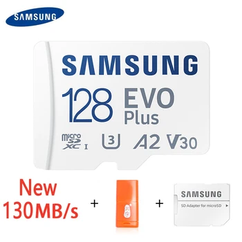 Nouveau SAMSUNG 64 go 128 go 256 go 512 GO TF(MicroSD) EVO Plus 4K U3 V30 A2 Lire 130 MO/s-vitesse de la console tablette lecteur de Carte MÉMOIRE
