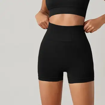 Nouveau Short De Fitness Femme Serré Cyclisme Yoga Respirant Sport Pantalon Taille Haute Pas Maladroit Lignes