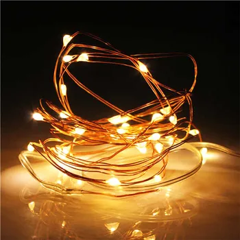 Nouvelle Année Guirlande de Noël Imperméable à l'eau Fil de Cuivre Chaîne de LED Lampe Fée des lumières de 2m/5m de Longueur pour les Décorations d'intérieur