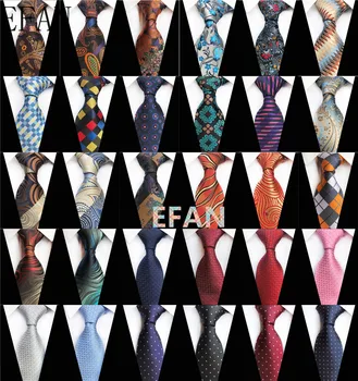 Nouvelle Conception de Paisley Plaid Jacquard de Soie Tissée Mens Cravates Cravate de Cou de 8cm de Rayures pour les Hommes d'Affaires Costume d'Affaires de la Fête de Mariage