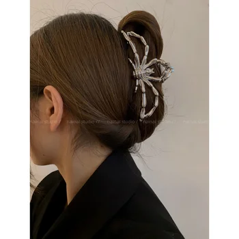 Nouvelle grosse Araignée en Métal Cheveux Pince crabe pour les Femmes de Métal de Refroidissement en Cristal de Cheveux Griffe de Fille de Mode de Personnalité de Cheveux Accessoires coréen