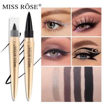 Nouvelle MISS ROSE Noir Argent Eyeliner Crème Stick Coloré, Imperméable à l'eau Non-Tache Smoky Eye Liner Crayon de Maquillage Professionnel pour les Femmes