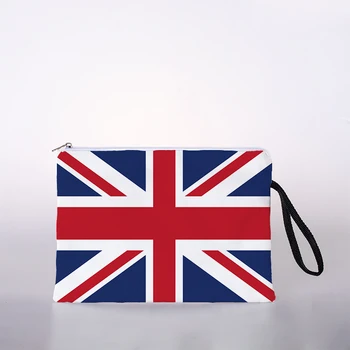 Nouvelle mode impression du drapeau fermeture à glissière Cosmétique Sac de Pièce de monnaie sac à main de femmes de sac cosmétiques de transfert de chaleur portable sac cosmétiques