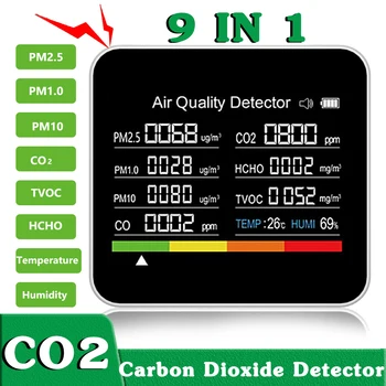 Nouvelle Qualité de l'Air Moniteur Compteur de Dioxyde de Carbone Détecteur de TVOC HCHO PM2.5 PM1.0 PM10 Température et d'Humidité de Détection de Contrôle APP