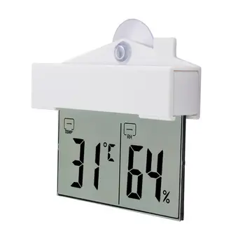 Numérique écran LCD Thermomètre Hygromètre Intérieur Extérieur Météo détecteur d'Humidité Avec Ventouse