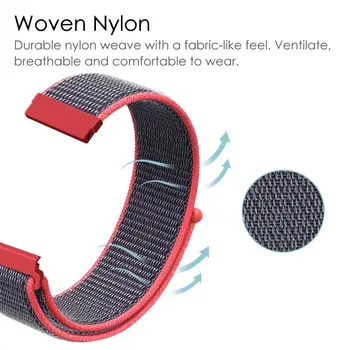 Nylon Boucle Sangles Pour Garmin Vivoactive 4 4s 3 Smart Watch Bande de Femmes Bracelet Venu 2/2s SQ Vivomove RH Forerunner 645 245