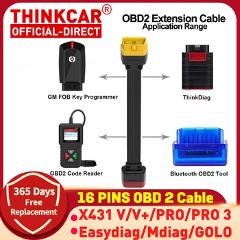 OBDII câble d'Extension 16 Broches Mâle À Femelle pour thinkdiag Easydiag BD2 Connecteur 16Pin outil de diagnostic ELM327 OBD2 Câble