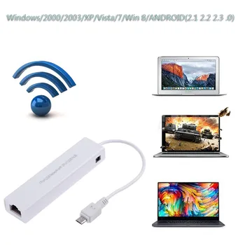 OTG 3 Port USB2.0 HUB 10/100MB Micro USB pour LAN RJ45 Adaptateur Carte Réseau 10/100Mbps HUB Adaptateur pour Tablette Android