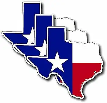 Pack de 3 Texas en Forme de Lone Star Drapeau de l'État de Transfert de Chaleur du Fer sur le Texan Autocollants pour les Voitures, les Motos, les ordinateurs Portables, de l'Industrie
