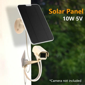 Panneau solaire Chargeur de Batterie Solaire 10W 5V avec Micro USB pour la mise sous tension de la Caméra IP pour Arlo Appareil photo/Eufy de Sécurité Sonnette sans Fil etc.