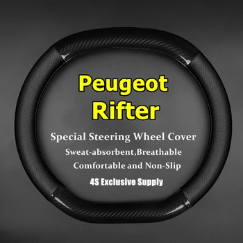 Pas D'Odeur Fine De Volant De Voiture De Couverture De Cuir De Fibre De Carbone Pour Peugeot Rifter 2018 2017