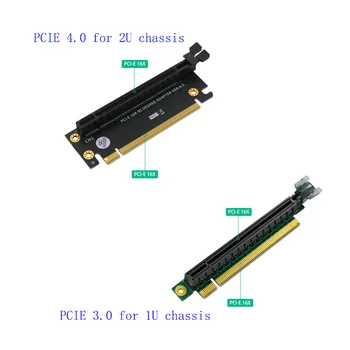 PCI-Express 4.0 16x de la Carte Adaptatrice Pour 2U / PCIe 3.0 16x Pour 1U Serveur Informatique Châssis de 90 Degrés Angle Droit Haute Vitesse Carte