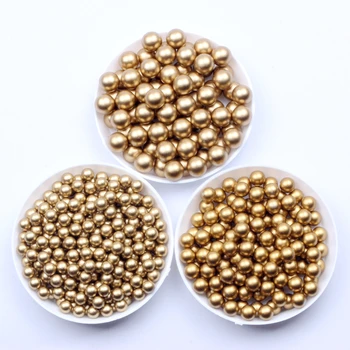 Perles rondes en Matte Argent d'Or 5 6 8mm Classique Résine Perles de Trou Imitation Strass Utilisé Pour le BRICOLAGE de l'Artisanat de Décoration