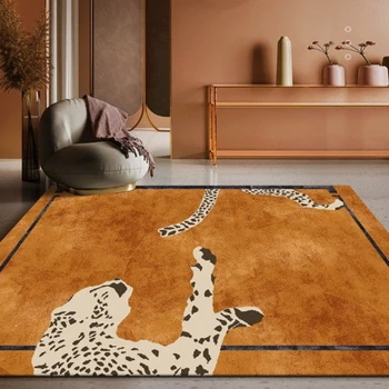 Personnalité Créative Leopard Print Chambre À Coucher Chevet Tapis De Lumière Luxe Salon Table Basse Vestiaire Tapis De Couloir Tapis