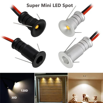 Petit de Lumière de Tache de 0,5 W Mini Projecteur LED 12V Dimmable 10mm Découpe Encastré Downlight de Plafond Lampe de Vitrine, Éclairage d'Affichage
