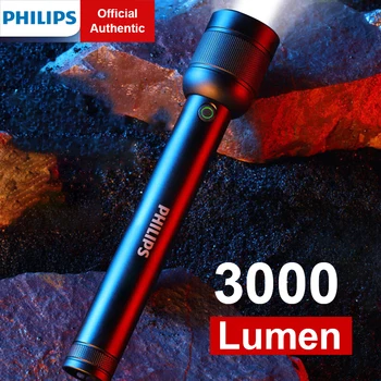 Philips SFL8468 3000 Lumens Lampe de poche Puissante avec 6000mAh 18650 Batterie Rechargeable de Lampe lampes de poche pour l'Auto-Défense