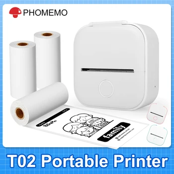 Phomemo T02 sans Fil de Poche Imprimante Thermique Portable Mini sans fil BT Connect 203 dpi Photo de l'Étiquette de la Liste de mémos en caractères d'Imprimerie