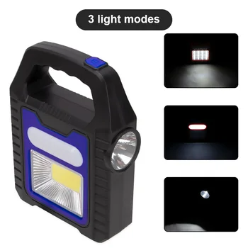 Portable Solaire Lanterne de l'ÉPI LED Lampe de Travail Imperméable à l'eau d'Urgence Projecteur Rechargeable par USB Handlamp de plein air de la Randonnée Camping