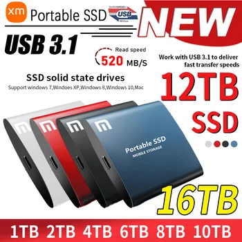Portable SSD de 1 to Externe Moblie de l'État Solide Disque Dur Haute Vitesse Mémoire de Masse Disque Dur pour pc PS4 Xbox Ordinateur Portable