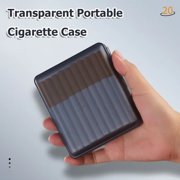 Portable Transparent Cas de Cigarettes pour 20 Cigarettes en Plastique Givré Anti-pression sur le Tabac Boîte de Rangement Hommes, Fumer des Outils