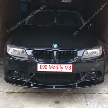 Pour BMW E90 E91 E92 E93 M3 2Pcs Splitter de Pare-chocs Avant à Lèvres de Série 3 320i 320d 330i Modifier M3 Spoiler Diffuseur 2008-2012 Tuning