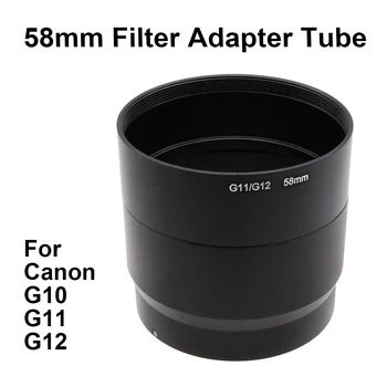 Pour Canon PowerShot G10 G11 G12 Filtre Tube Adaptateur Bague 58mm Métal de Remplacement pour LA-DC58K de protection de l'Objectif d'Extension de Tube