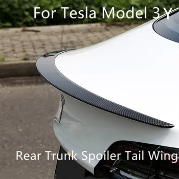 Pour la Tesla Model 3 Y 2023 Modèle de Y à l'Arrière rebord de Coffre en Fibre de Carbone ABS Aileron Style de Voiture Arrière Aileron de Coffre Modèle 3 Accessoires