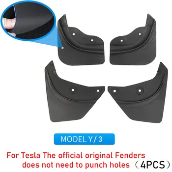 Pour la Tesla Model Y 2020-2023 Invisibles Ailes de Modification de Voiture Extérieur Accessoires de garde-Boue 4Pcs Modèle 3 Original des Ailes