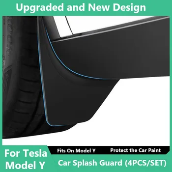 Pour la Tesla Modèle 3 Modèle Y 2020-2023 Invisible Boue garde-boue Modification Extérieur de Voiture Accessoires de garde-Boue 4Pcs