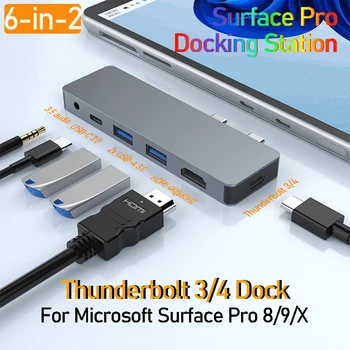 Pour Microsoft accessoires MST surface pro 9 HUB USB Dual-C Thunderbolt 4 surface pro 8 station d'accueil HDMI surface dock pro X