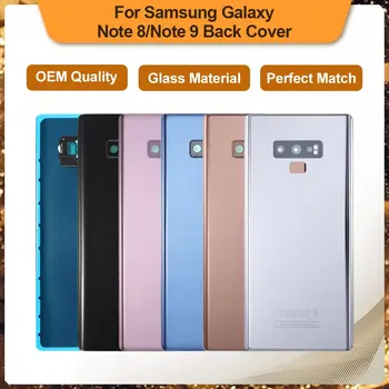 Pour SAMSUNG Galaxy Note 8 N950 SM-N950FD Note 9 N960 SM-N9600 Arrière en Verre de la Batterie Logement de Réparation de la Couverture de la Porte Arrière en Cas de Remplacement