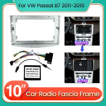 Pour VW Volkswagen Passat B7 2011-2015 10inch DVD de Voiture de Cadre Adaptateur Canbus Boîte de Décodeur Garnitures de tableau de bord Kit de Panneau de tableau de bord