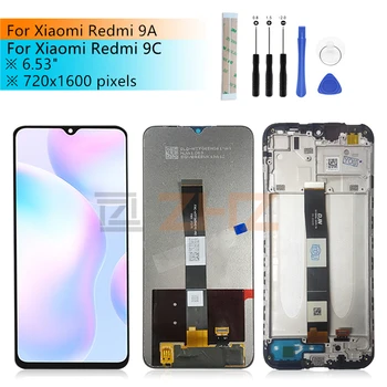 Pour Xiaomi Redmi 9A/ 9C Lcd Écran Numériseur Assemblée Avec Cadre Pour Redmi 9A Écran de Remplacement des Pièces de Réparation de 6,53