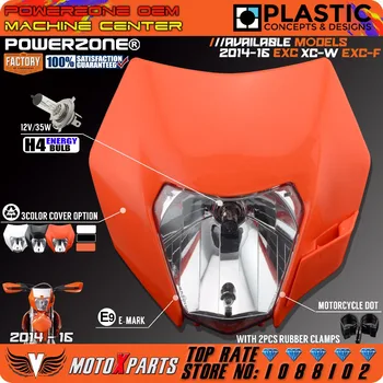 PowerZone Phare de Moto Dirt Bike Motocross, Supermoto Universel Orange Pour KTM SX EXC XCF SXF SMR 2015 16 Phare